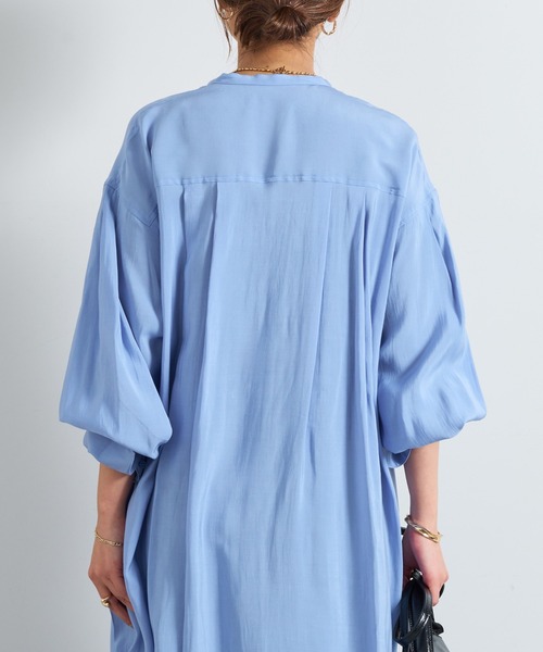 un dix cors（アンディコール）の「《デコルテスッキリ見え》タイデザインシャツワンピース（シャツワンピース・レディース・ブラック/ブルー/ベージュ・FREE/S）」の9枚目の写真