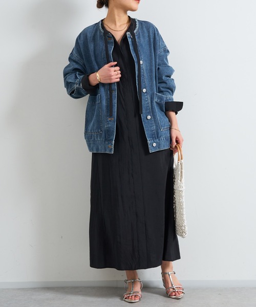 un dix cors（アンディコール）の「《デコルテスッキリ見え》タイデザインシャツワンピース（シャツワンピース・レディース・ブラック/ブルー/ベージュ・FREE/S）」の22枚目の写真