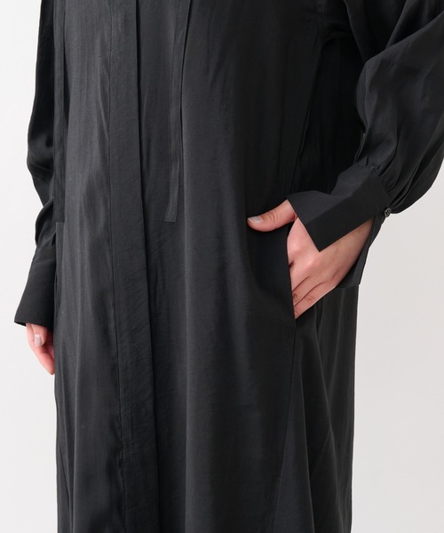 un dix cors（アンディコール）の「《デコルテスッキリ見え》タイデザインシャツワンピース（シャツワンピース・レディース・ブラック/ブルー/ベージュ・FREE/S）」の14枚目の写真