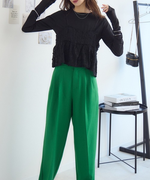 RU.TI.LE(ルチル)の「【RU.TI.LE】エンブロイダリービスチェ(キャミソール・レディース・ホワイト/ブラック・MEDIUM)」の22枚目の写真