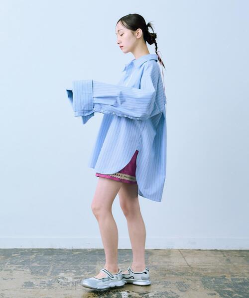 THE GOODLAND MARKET（ザグッドランドマーケット）の「cwtch　MULTIWAY WIDE SHIRTS（シャツ/ブラウス・レディース・ライトブルー/ホワイト・FREE）」の11枚目の写真