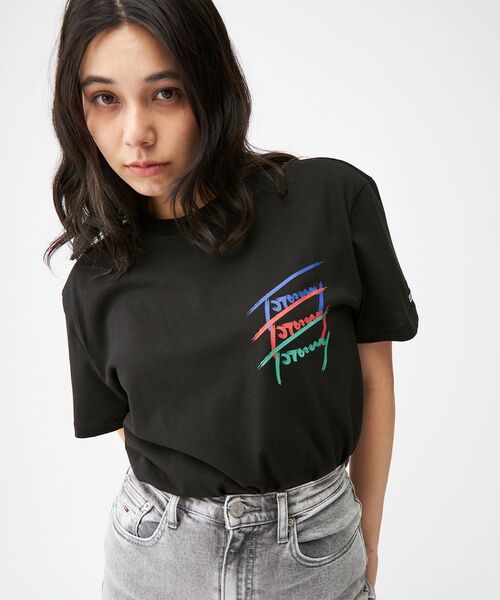 tommy jeans(トミー ジーンズ)の「レギュラーツイステッドシグネチャーTシャツ(Tシャツ/カットソー・メンズ・ホワイト/ブラック・LARGE/SMALL/X-LARGE/MEDIUM)」の2枚目の写真