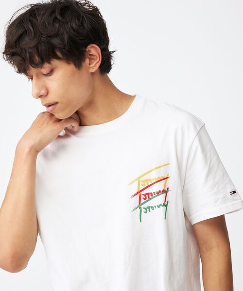 tommy jeans(トミー ジーンズ)の「レギュラーツイステッドシグネチャーTシャツ(Tシャツ/カットソー・メンズ・ホワイト/ブラック・LARGE/SMALL/X-LARGE/MEDIUM)」の12枚目の写真