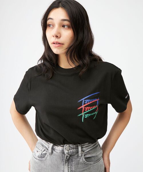 tommy jeans(トミー ジーンズ)の「レギュラーツイステッドシグネチャーTシャツ(Tシャツ/カットソー・メンズ・ホワイト/ブラック・LARGE/SMALL/X-LARGE/MEDIUM)」の20枚目の写真