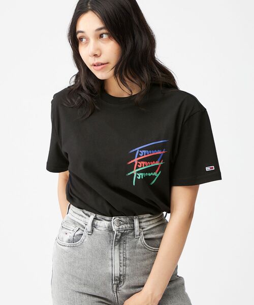 tommy jeans(トミー ジーンズ)の「レギュラーツイステッドシグネチャーTシャツ(Tシャツ/カットソー・メンズ・ホワイト/ブラック・LARGE/SMALL/X-LARGE/MEDIUM)」の21枚目の写真