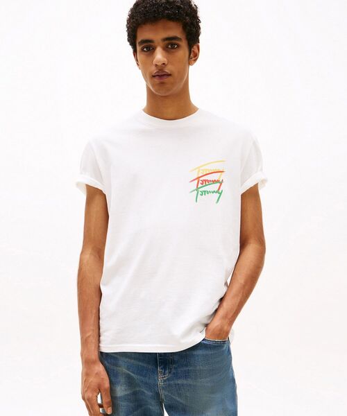 tommy jeans(トミー ジーンズ)の「レギュラーツイステッドシグネチャーTシャツ(Tシャツ/カットソー・メンズ・ホワイト/ブラック・LARGE/SMALL/X-LARGE/MEDIUM)」の6枚目の写真