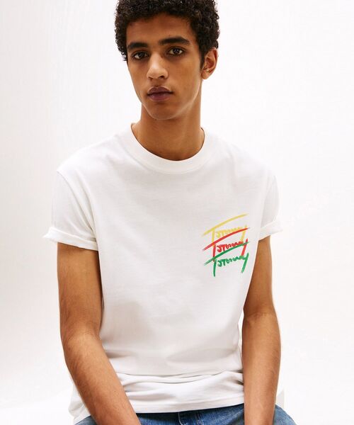 tommy jeans(トミー ジーンズ)の「レギュラーツイステッドシグネチャーTシャツ(Tシャツ/カットソー・メンズ・ホワイト/ブラック・LARGE/SMALL/X-LARGE/MEDIUM)」の7枚目の写真