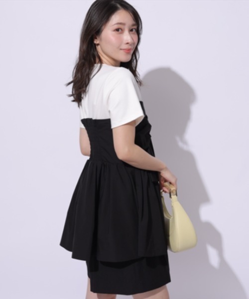 Apuweiser-riche（アプワイザーリッシェ）の「リボンビスチェドッキングカットソー（Tシャツ/カットソー・レディース・ブラック・1/2）」の3枚目の写真