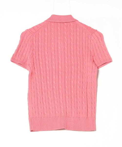 セール】ケーブル コットン ショートスリーブ Polo カーディガン