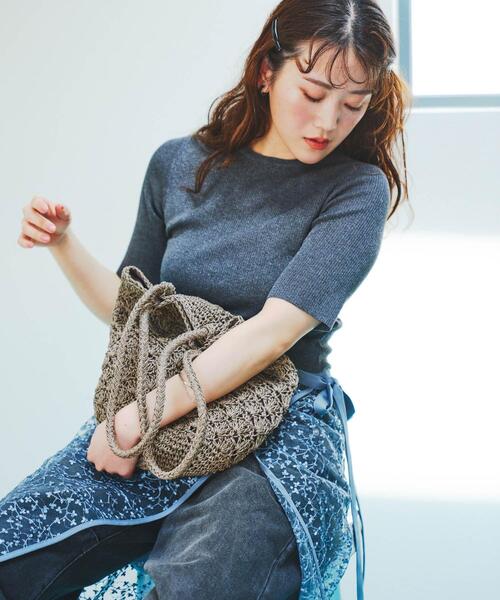 RODE SKO（ロデスコ）の「ペーパーショルダートートバッグ（トートバッグ・レディース・ナチュラル/グレー/グリーン/オレンジ・ONE）」の11枚目の写真