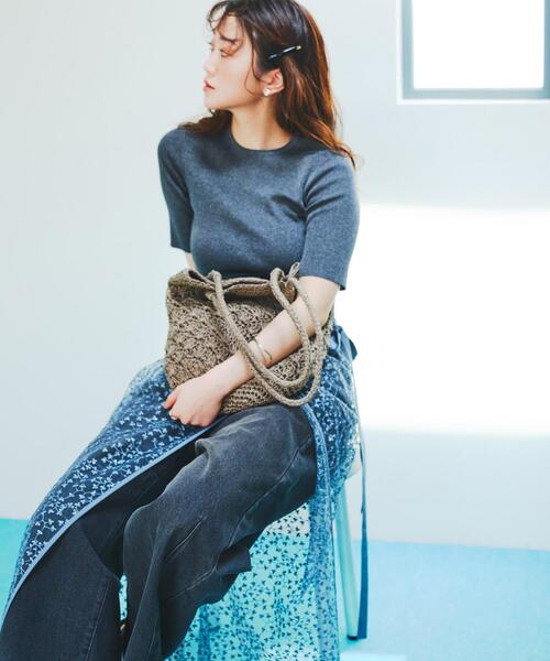 RODE SKO（ロデスコ）の「ペーパーショルダートートバッグ（トートバッグ・レディース・ナチュラル/グレー/グリーン/オレンジ・ONE）」の12枚目の写真