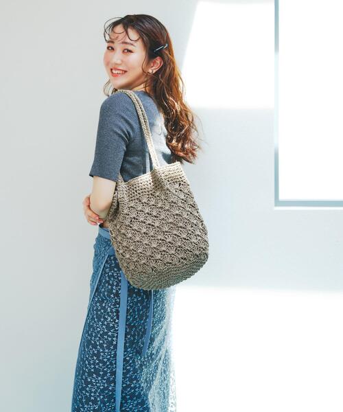 RODE SKO（ロデスコ）の「ペーパーショルダートートバッグ（トートバッグ・レディース・ナチュラル/グレー/グリーン/オレンジ・ONE）」の13枚目の写真