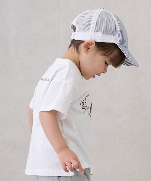 petit main（プティマイン）の「【防汚加工】DOGグラフィック半袖Tシャツ（Tシャツ/カットソー・キッズ・ラベンダー/モカ/オフホワイト・100cm/90cm/110cm/80ｃｍ/120cm/130cm）」の4枚目の写真
