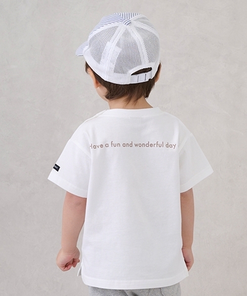 petit main（プティマイン）の「【防汚加工】DOGグラフィック半袖Tシャツ（Tシャツ/カットソー・キッズ・ラベンダー/モカ/オフホワイト・100cm/90cm/110cm/80ｃｍ/120cm/130cm）」の5枚目の写真