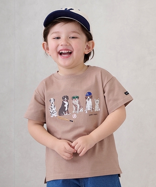 petit main（プティマイン）の「【防汚加工】DOGグラフィック半袖Tシャツ（Tシャツ/カットソー・キッズ・ラベンダー/モカ/オフホワイト・100cm/90cm/110cm/80ｃｍ/120cm/130cm）」の7枚目の写真