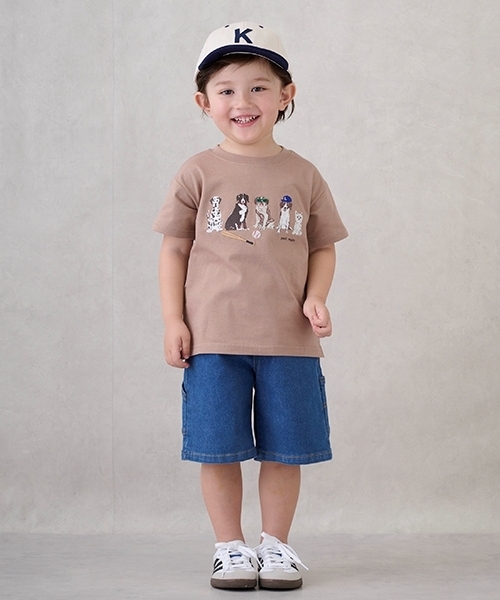 petit main（プティマイン）の「【防汚加工】DOGグラフィック半袖Tシャツ（Tシャツ/カットソー・キッズ・ラベンダー/モカ/オフホワイト・100cm/90cm/110cm/80ｃｍ/120cm/130cm）」の9枚目の写真