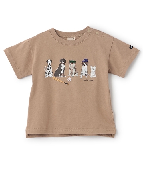 petit main（プティマイン）の「【防汚加工】DOGグラフィック半袖Tシャツ（Tシャツ/カットソー・キッズ・ラベンダー/モカ/オフホワイト・100cm/90cm/110cm/80ｃｍ/120cm/130cm）」の12枚目の写真