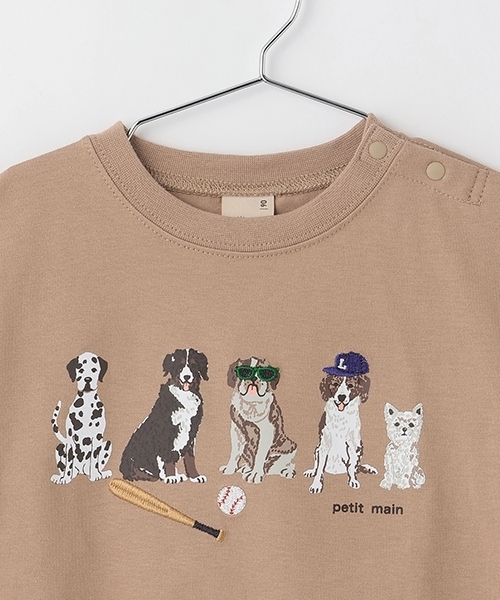 petit main（プティマイン）の「【防汚加工】DOGグラフィック半袖Tシャツ（Tシャツ/カットソー・キッズ・ラベンダー/モカ/オフホワイト・100cm/90cm/110cm/80ｃｍ/120cm/130cm）」の14枚目の写真