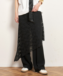【PROVOKE/プロヴォーク】stretch lace asymmetry skirt