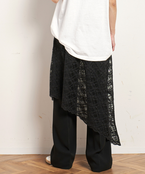 PROVOKE/プロヴォーク】stretch lace asymmetry skirt