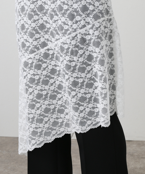 PROVOKE/プロヴォーク】stretch lace asymmetry skirt