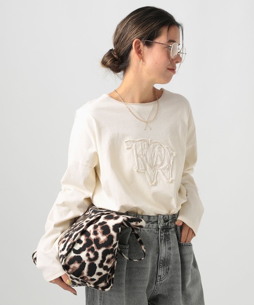 BAYFLOW（ベイフロー）の「ピグメントボートネックロングスリーブT（Tシャツ/カットソー・レディース・チャコール/イエロー/オフホワイト・FREE）」の10枚目の写真