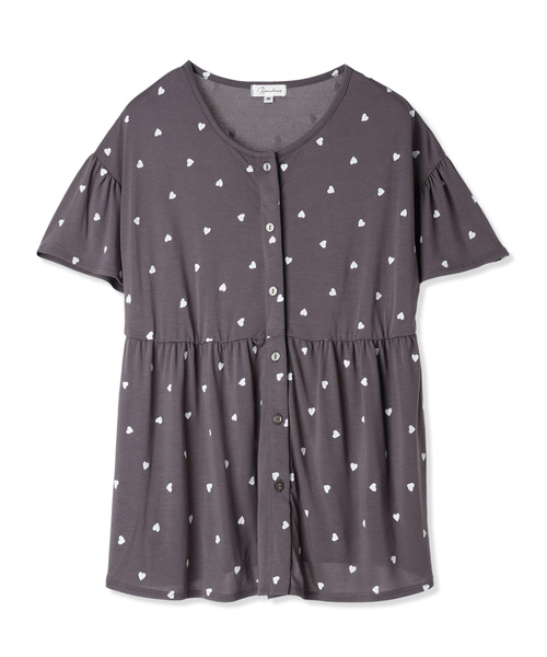 Rosemadame(ローズマダム)の「接触冷感ハート柄パジャマ(産前・産後対応 マタニティ&授乳服 ルームウェア 上下セット)(マタニティウェア/グッズ・レディース・チャコールグレー/ブルー/アイボリー・LL/M/L)」の6枚目の写真