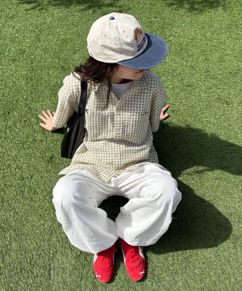 CIAOPANIC TYPY(チャオパニックティピー)の「【UNISEX】ポコポコチェック半袖シャツ(シャツ/ブラウス・レディース・ブルー/ブラック/カーキ/ベージュ・MEDIUM/LARGE)」の16枚目の写真