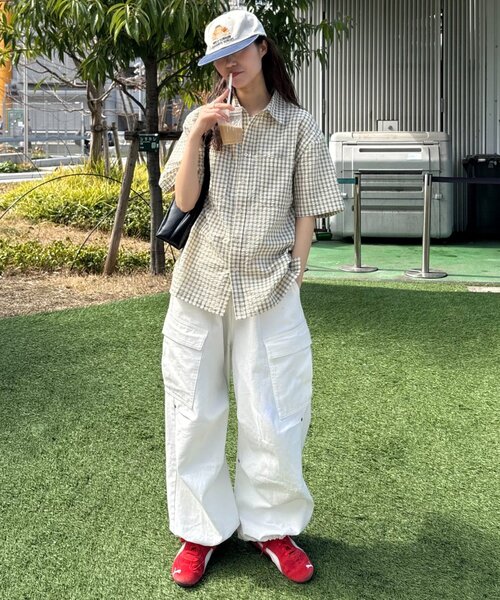 CIAOPANIC TYPY(チャオパニックティピー)の「【UNISEX】ポコポコチェック半袖シャツ(シャツ/ブラウス・レディース・ブルー/ブラック/カーキ/ベージュ・MEDIUM/LARGE)」の18枚目の写真