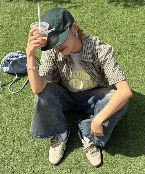 CIAOPANIC TYPY(チャオパニックティピー)の「【UNISEX】ポコポコチェック半袖シャツ(シャツ/ブラウス・レディース・ブルー/ブラック/カーキ/ベージュ・MEDIUM/LARGE)」の22枚目の写真