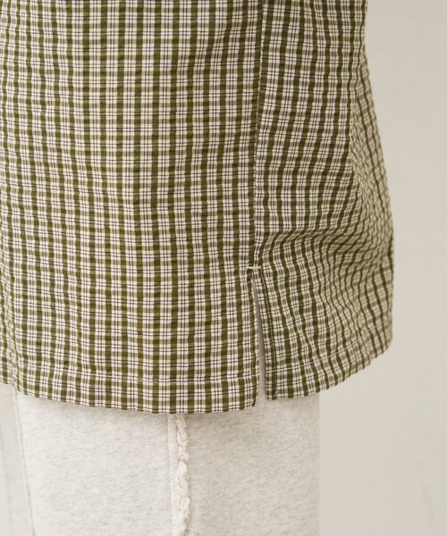 CIAOPANIC TYPY(チャオパニックティピー)の「【UNISEX】ポコポコチェック半袖シャツ(シャツ/ブラウス・レディース・ブルー/ブラック/カーキ/ベージュ・MEDIUM/LARGE)」の7枚目の写真