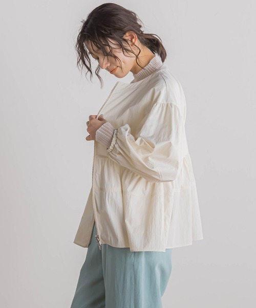 Droite lautreamont（ドロワットロートレアモン）の「P/Nヴィンテージリズペプラムブルゾン≪手洗い可能≫（ブルゾン・レディース・ネイビー/オフホワイト・M）」の6枚目の写真