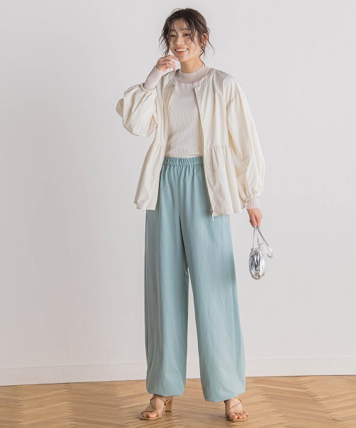 Droite lautreamont（ドロワットロートレアモン）の「P/Nヴィンテージリズペプラムブルゾン≪手洗い可能≫（ブルゾン・レディース・ネイビー/オフホワイト・M）」の7枚目の写真