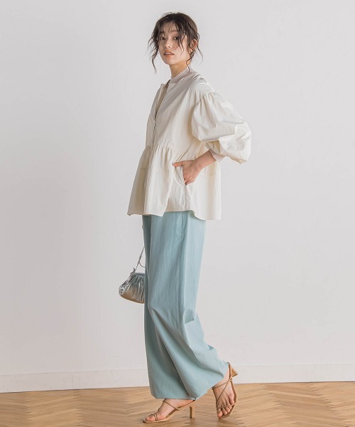 Droite lautreamont（ドロワットロートレアモン）の「P/Nヴィンテージリズペプラムブルゾン≪手洗い可能≫（ブルゾン・レディース・ネイビー/オフホワイト・M）」の8枚目の写真