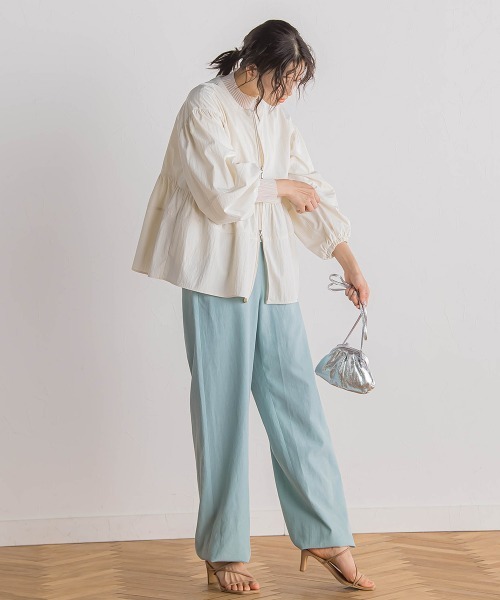 Droite lautreamont（ドロワットロートレアモン）の「P/Nヴィンテージリズペプラムブルゾン≪手洗い可能≫（ブルゾン・レディース・ネイビー/オフホワイト・M）」の16枚目の写真