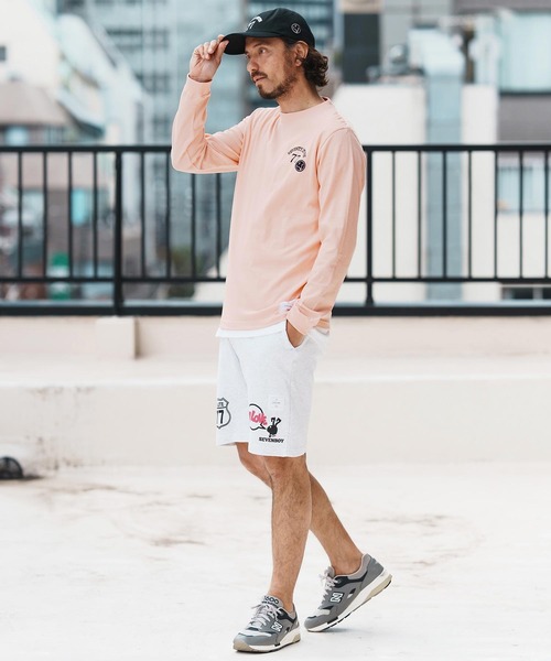seventy seven(セブンティセブン)の「mlt5167-middle onz L-S t-shirts (77arch) ロンT(Tシャツ/カットソー・メンズ・ピンク/ホワイト×ブラック/ブラック/ホワイト×ピンク・S/M/L/XL)」の8枚目の写真