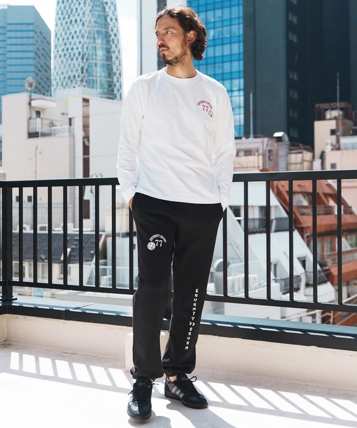 seventy seven(セブンティセブン)の「mlt5167-middle onz L-S t-shirts (77arch) ロンT(Tシャツ/カットソー・メンズ・ピンク/ホワイト×ブラック/ブラック/ホワイト×ピンク・S/M/L/XL)」の13枚目の写真