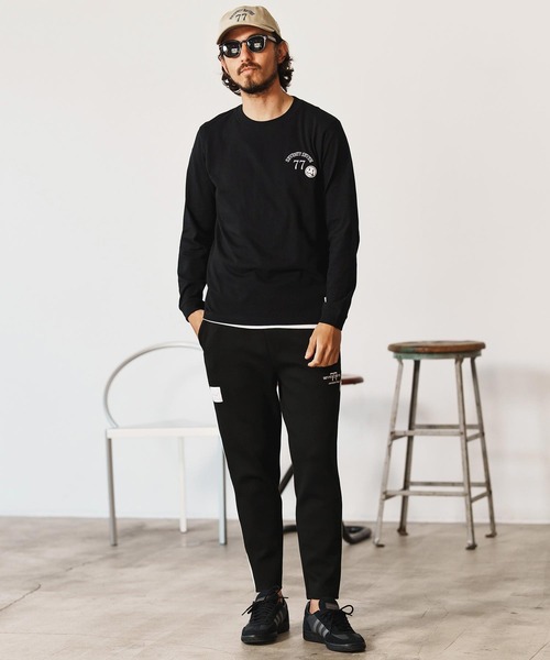 seventy seven(セブンティセブン)の「mlt5167-middle onz L-S t-shirts (77arch) ロンT(Tシャツ/カットソー・メンズ・ピンク/ホワイト×ブラック/ブラック/ホワイト×ピンク・S/M/L/XL)」の18枚目の写真