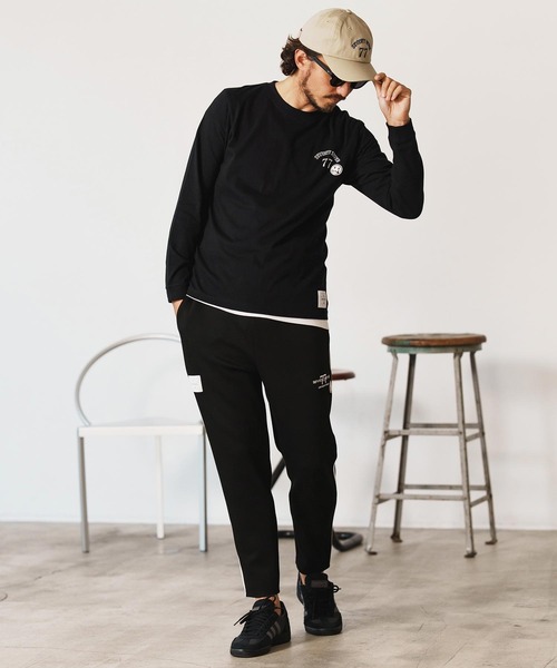 seventy seven(セブンティセブン)の「mlt5167-middle onz L-S t-shirts (77arch) ロンT(Tシャツ/カットソー・メンズ・ピンク/ホワイト×ブラック/ブラック/ホワイト×ピンク・S/M/L/XL)」の19枚目の写真