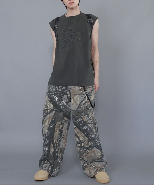 SPINNS（スピンズ）の「デニムナップサック/リュック/スタッズ付きフラップデザイン（バックパック/リュック・メンズ・ブルー/ブラック・ONESIZE）」の9枚目の写真