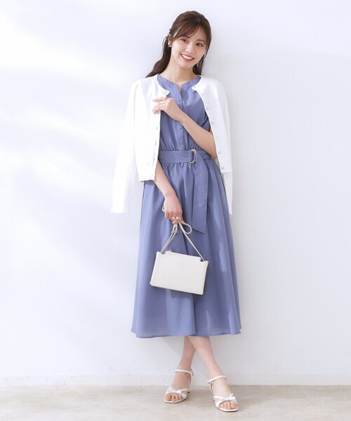 couture brooch（クチュールブローチ）の「イロイロ釦ニットカーデ（カーディガン/ボレロ・レディース・ライトブルー/オフホワイト/ピンク系・42/38）」の7枚目の写真