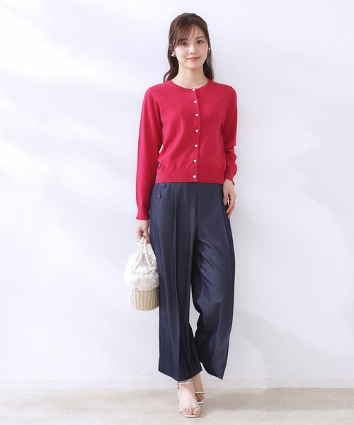 couture brooch（クチュールブローチ）の「イロイロ釦ニットカーデ（カーディガン/ボレロ・レディース・ライトブルー/オフホワイト/ピンク系・42/38）」の13枚目の写真