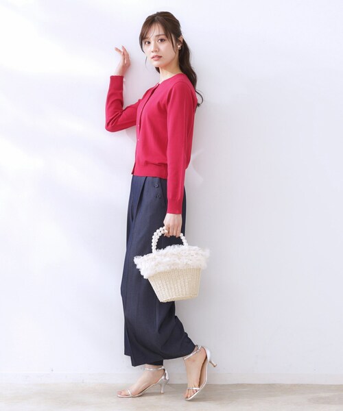 couture brooch（クチュールブローチ）の「イロイロ釦ニットカーデ（カーディガン/ボレロ・レディース・ライトブルー/オフホワイト/ピンク系・42/38）」の14枚目の写真