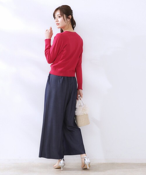 couture brooch（クチュールブローチ）の「イロイロ釦ニットカーデ（カーディガン/ボレロ・レディース・ライトブルー/オフホワイト/ピンク系・42/38）」の15枚目の写真