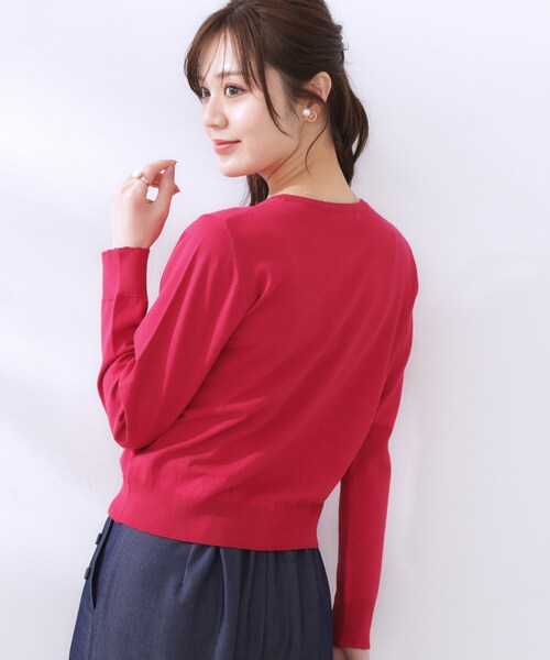 couture brooch（クチュールブローチ）の「イロイロ釦ニットカーデ（カーディガン/ボレロ・レディース・ライトブルー/オフホワイト/ピンク系・42/38）」の18枚目の写真