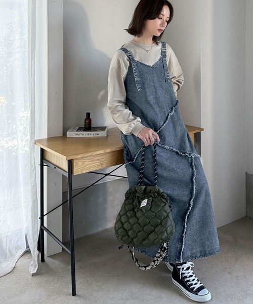 最終お値下げ　新品未使用　カーリングシトーンズ　 スタジアムジャンパー Lサイズ セール】綿100％☆大人カジュアルを極める!Vネックフリンジ切り替え