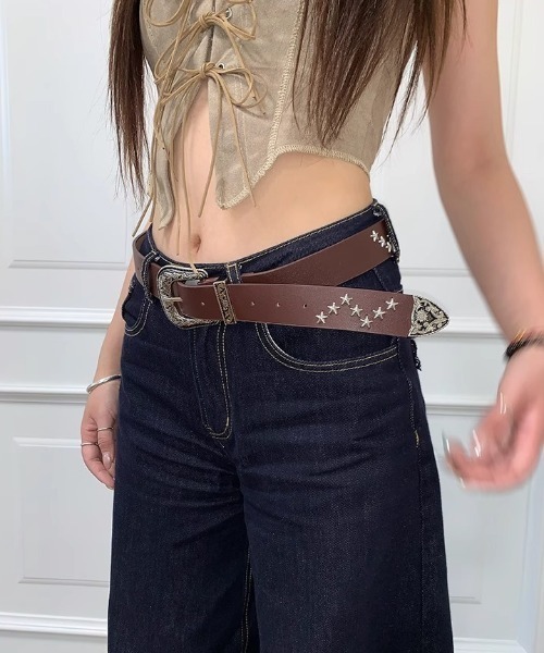 lilful(リルフル)の「スターモチーフスタッズデザインベルト(ベルト・レディース・ブラック/ブラウン・F)」の14枚目の写真