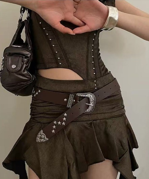 lilful(リルフル)の「スターモチーフスタッズデザインベルト(ベルト・レディース・ブラック/ブラウン・F)」の8枚目の写真