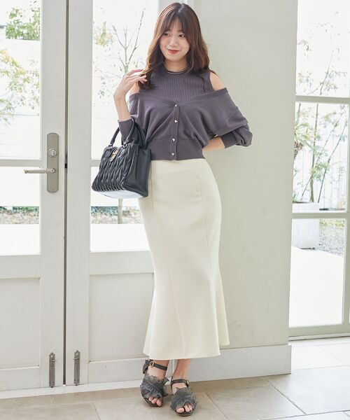 MAJESTIC LEGON（マジェスティックレゴン）の「ベーシックマーメイドスカート（スカート・レディース・アイボリー/グレー/ブラック・SMALL/MEDIUM）」の4枚目の写真