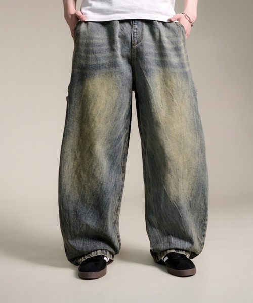 CALIFORNIA OUTFITTERS(カリフォルニア アウトフィッターズ)の「4D43 BLEACH FADE DRAWSTRING DENIM(デニムパンツ・メンズ・ブルー/ダークブルー/インディゴブルー・F)」の3枚目の写真